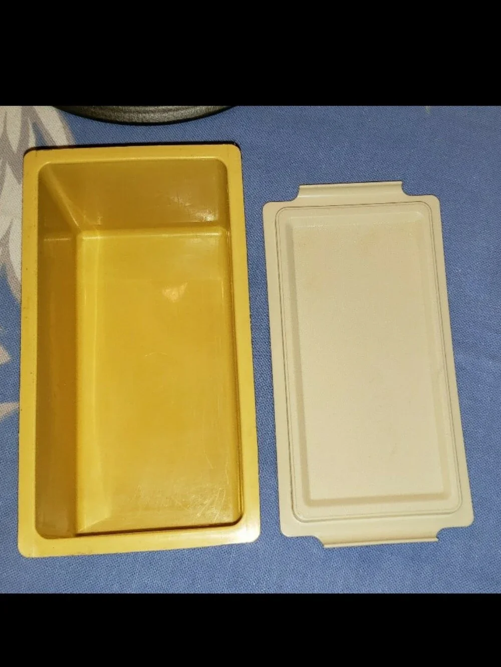 Vintage Harvest Gold & Cream Tupperware Butter Keeper